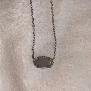 Kendra Scott silver Elisa necklace w gray stone